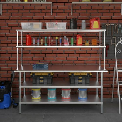 Stainless Steel Work Table with 2 Shelves