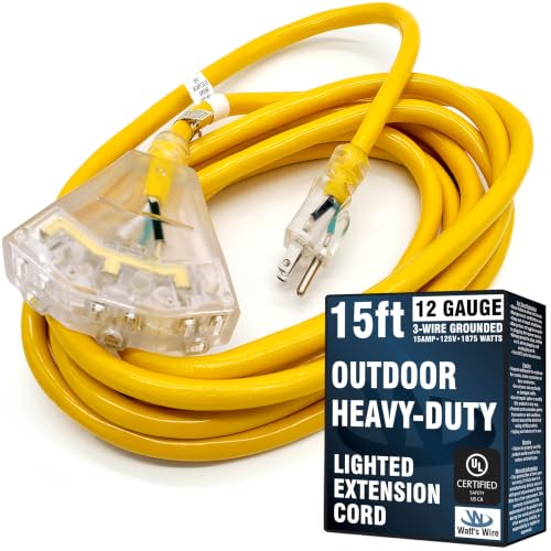 15 ft Outdoor Extension Cord (15 Foot)
