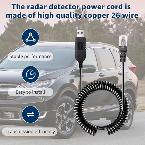 USB to RJ11 Radar Detector Power Cable for Uniden Escort Beltronics etc