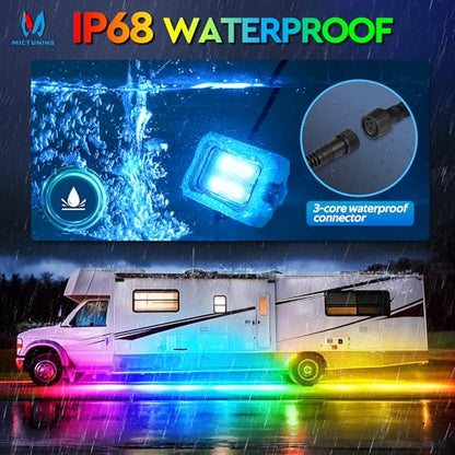 C2 MAX 8 Pods RGB+IC Chasing Rock Lights with White Housing