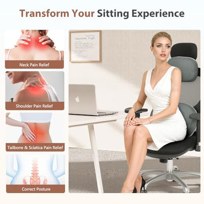 Car Headrest and Lumbar Support Pillow for Car Office Chair