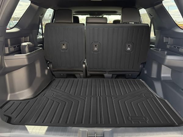 Trunk Mat for 2025 Toyota 4Runner Gas（Non Hybrid EV & i-Force MAX） 5-Seater All Weather Protection TPE Rubber Trunk Liner - Velcro Backrest Protector for Cargo Liners Accessoriess Odorless Anti-Slip