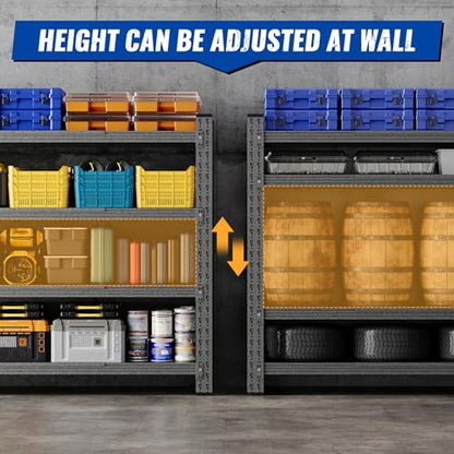 60" W Storage Shelves 5000lbs Garage Metal Shelving Heavy Duty Garage Shelves Adjustable Storage Shelves for Industrial