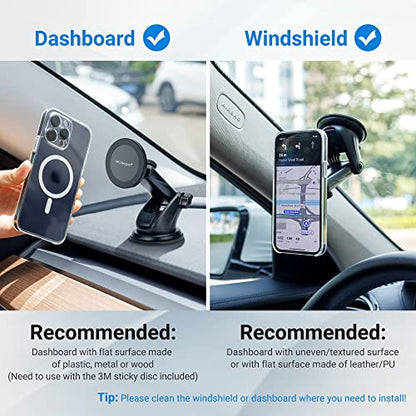 Car Windshield Magnetic Phone Mount Holder for MagSafe iPhones