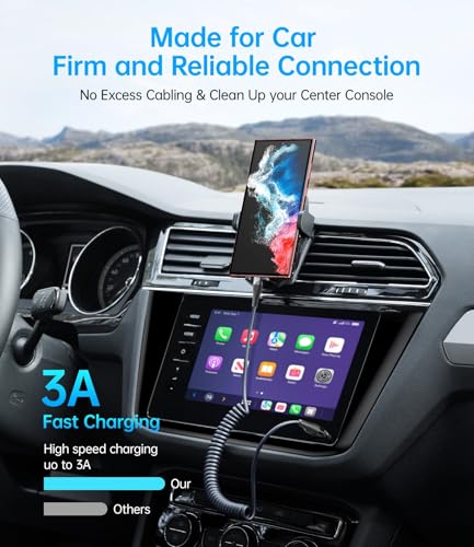 Coiled USB C Cable Fast Charging for Car 3FT (6 Foot)