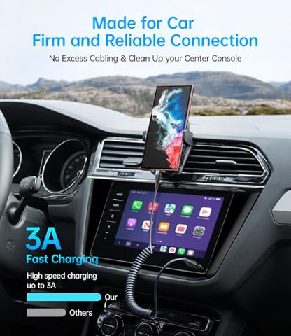 Coiled USB C Cable Fast Charging for Car 3FT (6 Foot)