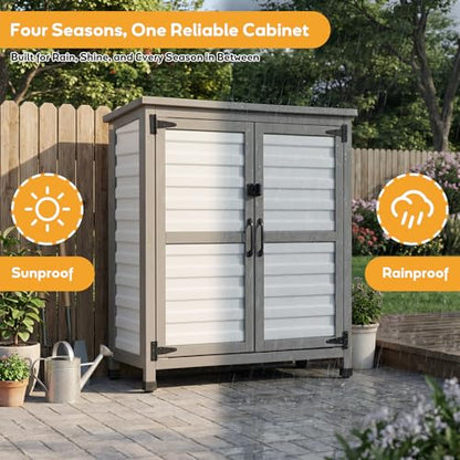 Outdoor Storage Cabinet with Lockable Doors