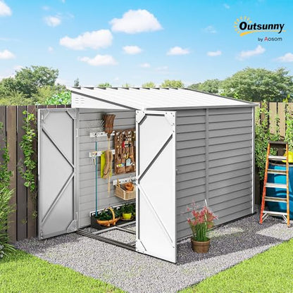 4.6' x 9' Steel Outdoor Storage Shed Waterproof Lean