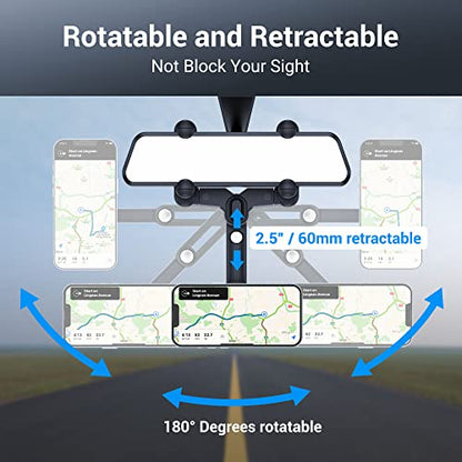 Car Rearview Mirror Magnetic Phone Mount Holder for MagSafe