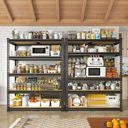 2000LBS Garage Shelving Heavy Duty Storage Shelves 72" H Metal Shelving for Garage Shelves Adjustable 5 Tier Metal Shelf for Pantry Closet Kitchen Basement 35.5" W x 72" H x 15.8" D