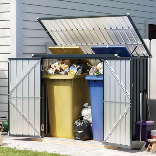 6 x 3 FT Trash Can Storage Shed with Lift