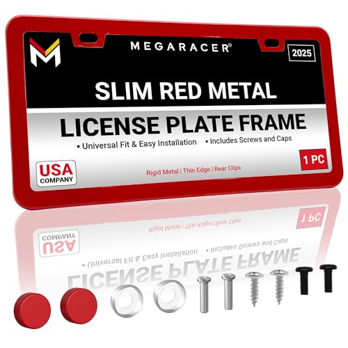 Premium Slim Gloss Red License Plate Frame