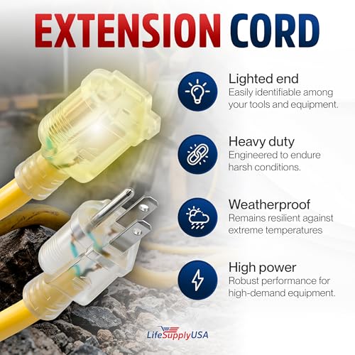 25ft Outdoor Indoor Extension Cord 14