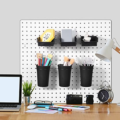 20 Pcs Pegboard Bins and Cups with Hooks and Loops Peg Assortment Organizer Accessories Various Tool Organizer Pegboard Baskets Set for Garage Workshop Workbench Office