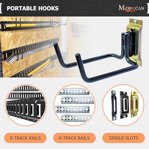 10-Pack E-Track Double J Hooks, 5.5-Inch Deep x 4-Inch Wide (10 Count)