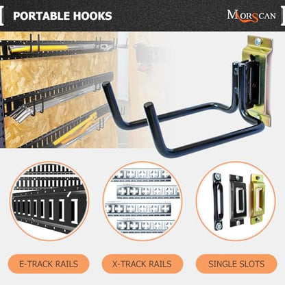 4-Pack E-Track Double J Hooks, 5.5-Inch Deep x 4-Inch Wide (4 Count)