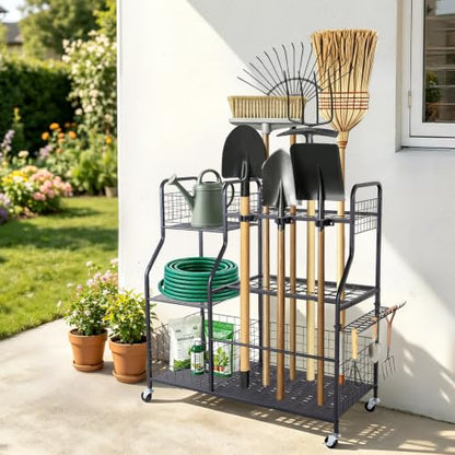Garden Tool Organizer with Wheels