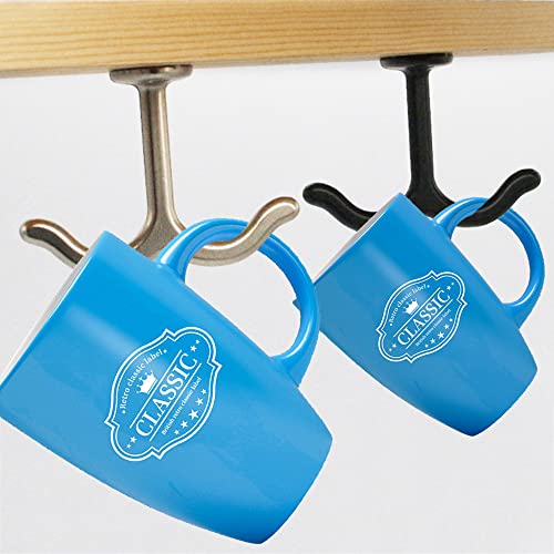 10 Pcs Zinc Alloy Ceiling Double Hook Cabinet Wardrobe Coat Towel Hat Hook Hooks Under Cabinet Shelf (10 Count)