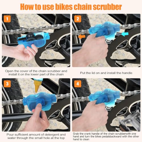 Bike Cleaning Kit Including Bicycle Chain Scrubber