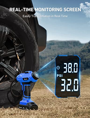 Cordless Tire Inflator Portable Air Compressor 160PSI 12VDC Battery