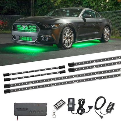 6pc Million Color Wireless LED Car Underglow & Interior Light Kit