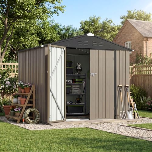 8x6 FT Outdoor Storage Shed with Floor Frame