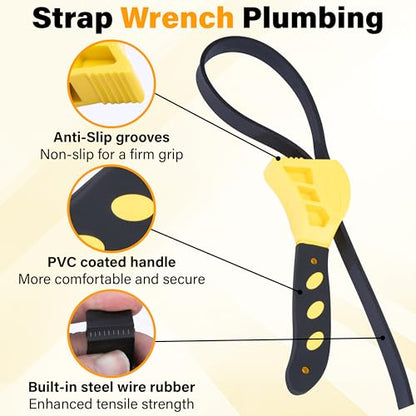 2 PCS Strap Wrench Plumbing (2 Count)