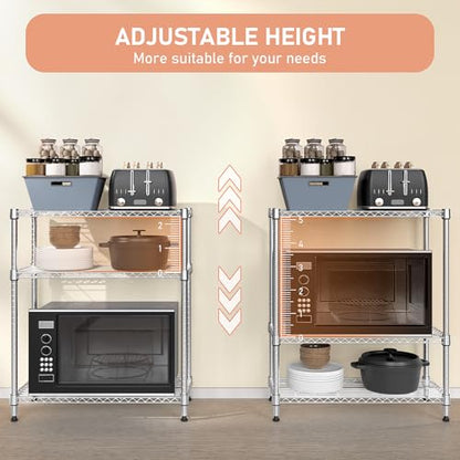 750 lbs 3 Tier Storage Rack Metal Wire Shelving Unit