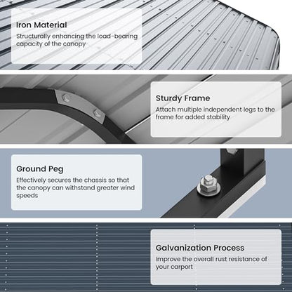 10'x15' Heavy Duty Metal Carport