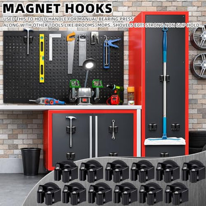 12 Pcs Magnetic Broom Holder Wall Mounted Anti Slip Rack (12 Count)