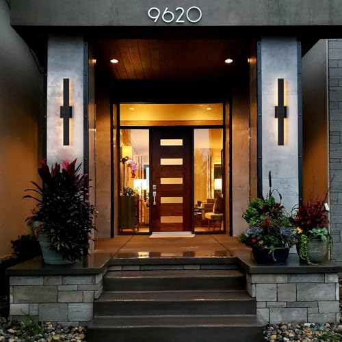 Modern Outdoor Wall Light Fixtures 27.2" Black Outdoor Porch Lights Exterior LED Wall Sconces