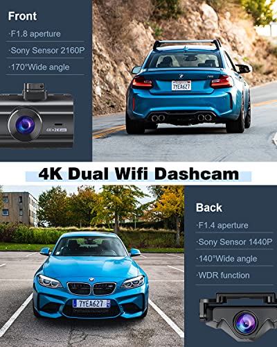 4K Dash Cam Front and Rear