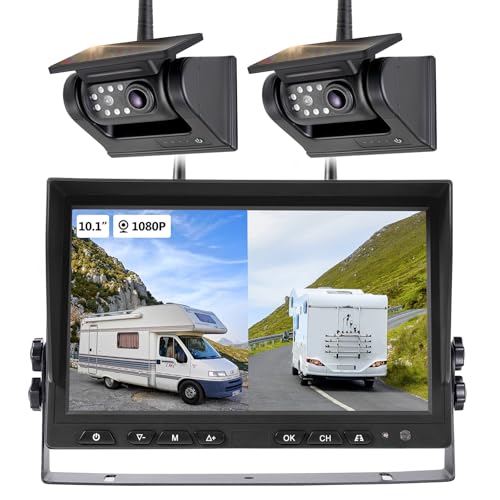 10.1" 2 Magnetic Solar Wireless Backup Camera (2 Count)