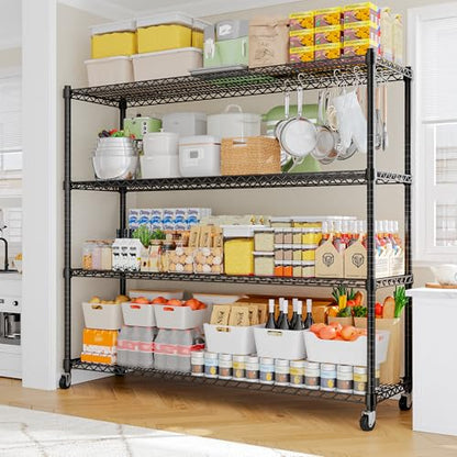 4 Tier Heavy Duty Shelving with Wheels