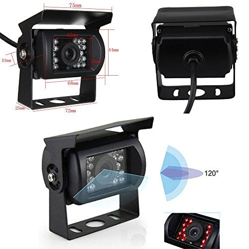 4 Channel Backup Camera System with 9 Inch Quad Split Screen Monitor