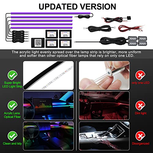 Acrylic Interior Car LED Strip Light with Wireless APP