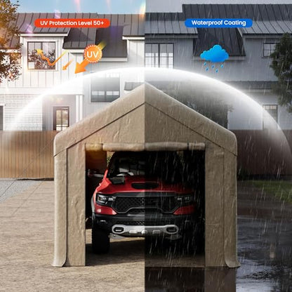 10'×20' Storage Shelter Outdoor Gable Roof Carport