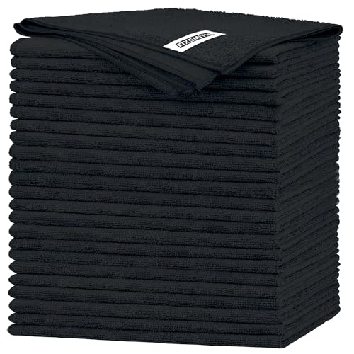 Black Microfiber Cleaning Cloth (24 Count)