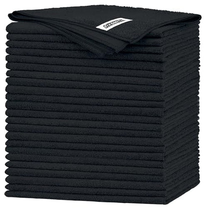 Black Microfiber Cleaning Cloth (24 Count)