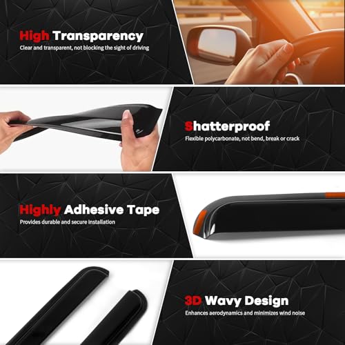 in Channel Window Rain Guards for Toyota Tundra Crew Max 2007 (4 Count)