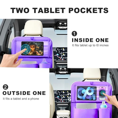 2Pack Car Backseat Organizer with Foldable Table Tray (2 Count)