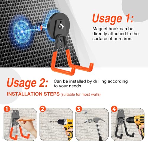 Extra Strong Magnetic Hooks for Hanging Heavy Duty (2 Count)