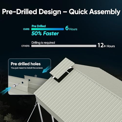 13x26 FT Heavy Duty Metal Carport