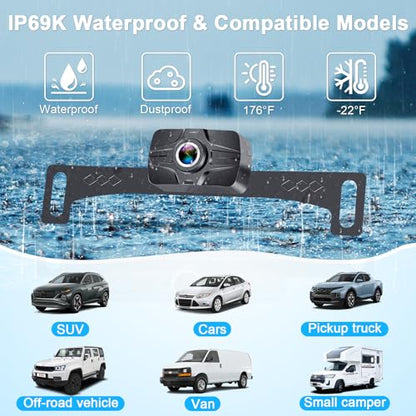 HD 1080P 7 Inch Wireless Backup Camera for Truck