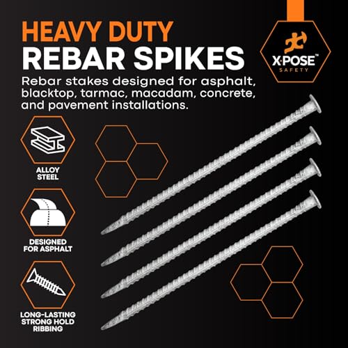 14" Galvanized Rebar Stakes for Speed Bumps & Parking Stops (8 Count)