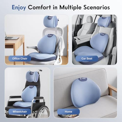 Seat Cushion and Lumbar Support Pillow for Office Chair Car