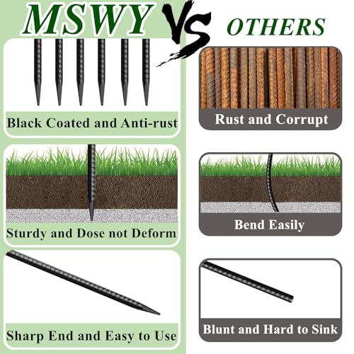16 Inch Rebar Stakes 10 Pack Heavy Duty Ground Anchors 1