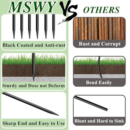 16 Inch Rebar Stakes 10 Pack Heavy Duty Ground Anchors 1