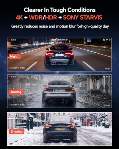 4K Dash Cam Front and Rear