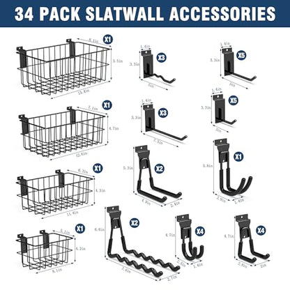 Slatwall Hooks 34 Pack Heavy Duty Multi Sizes (34 Count)